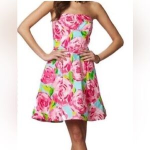 Lilly Pulitzer Pink Strapless A-Line Sundress